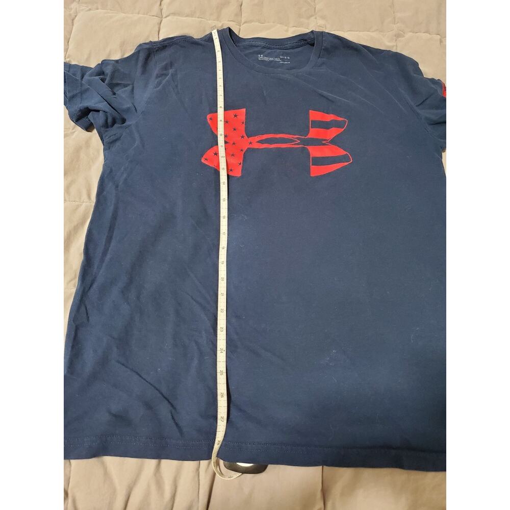 Under Armour HeatGear T‑Shirt Men’s XL Navy Red USA Logo Graphic Tee - Picture 5 of 7